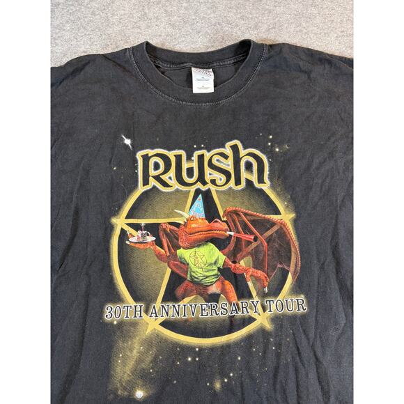 Vintage Y2K 2004 Rush 30th Anniversary Tour T-shirt Mens XL Star Dragon Concert - Picture 4 of 7